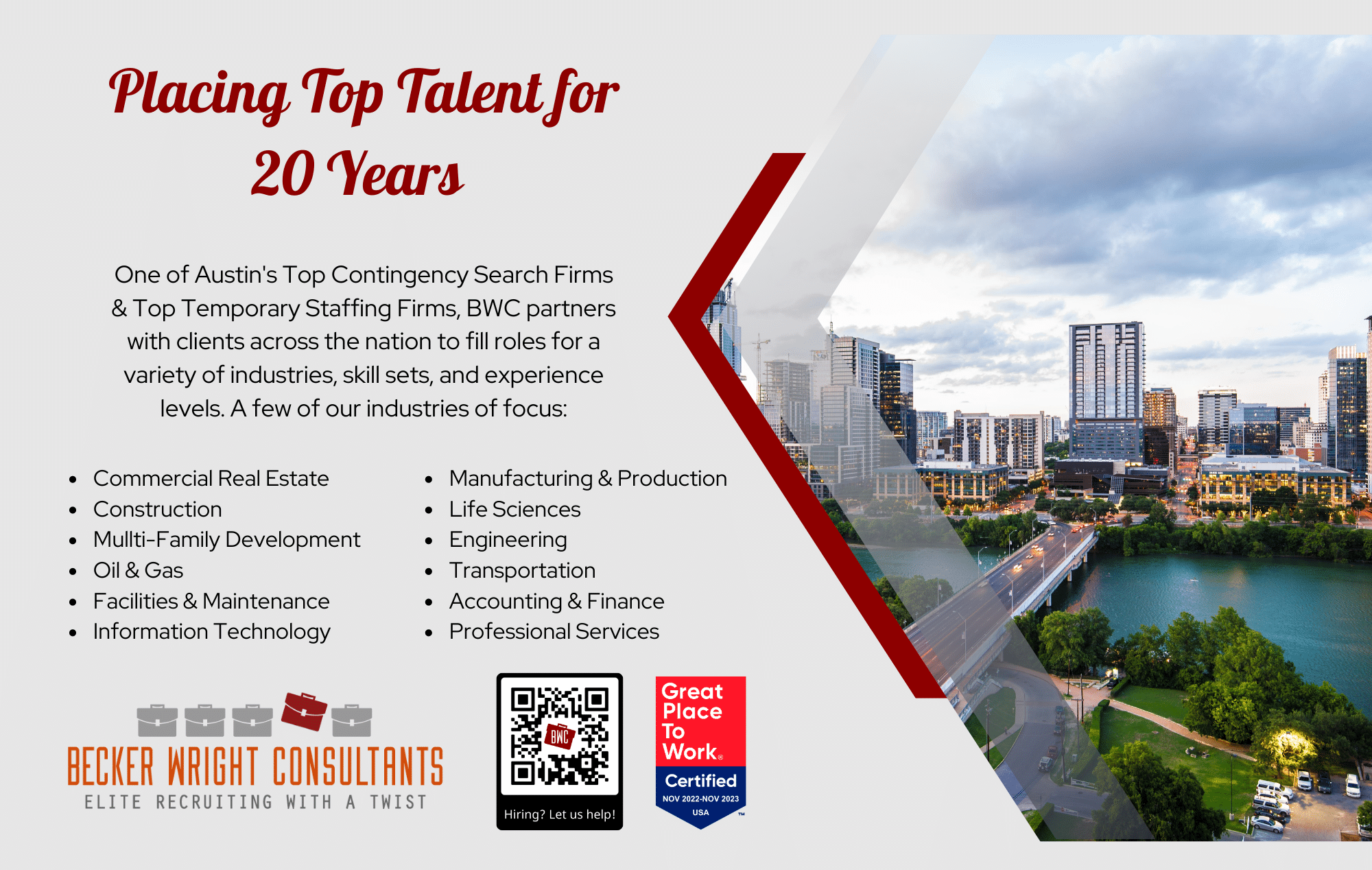 Becker Wright Consultants is celebrating 20 years in business!